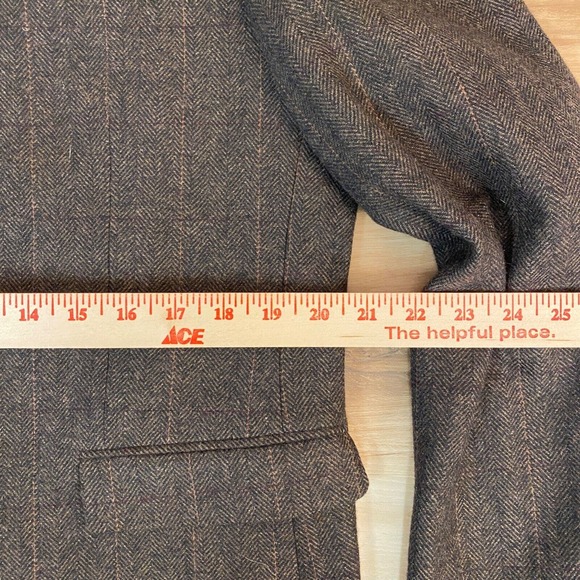 Cedar Wood State Sport Coat L 41-43 Brown Wool Tweed Herringbone 2 Button Blazer - Picture 10 of 15